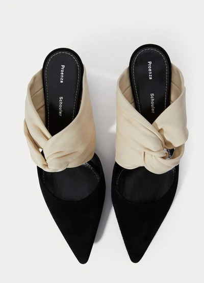 Shop Proenza Schouler Mules With Mirror Heels In Black Cream