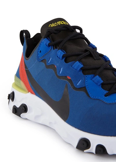 Shop Nike React Element 55 Trainers In Game Royal/black-white-dynamic Yellow