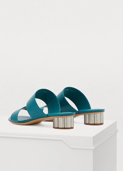 Shop Ferragamo Belluno Mules In Turqouise