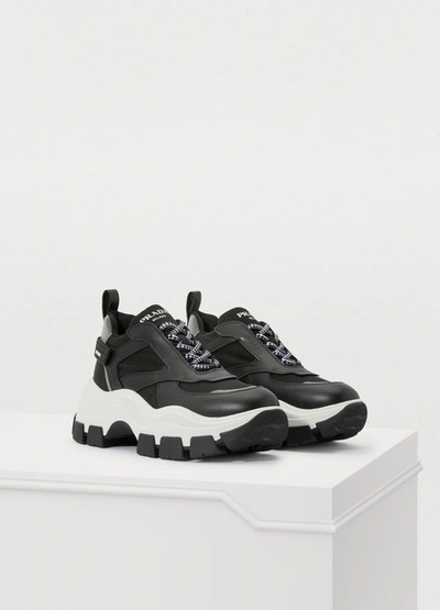 Shop Prada Pegasus Trainers In Black