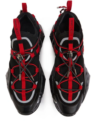 Shop Jimmy Choo Diamond Sneakers In Black /red