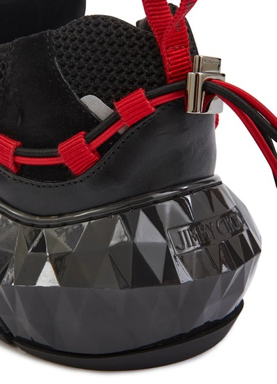 Shop Jimmy Choo Diamond Sneakers In Black /red