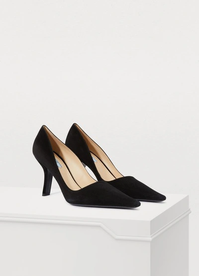 Shop Prada Pointed Heels In Black