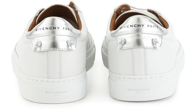 Shop Givenchy Urban Street Low-top Leather Trainers In Silver