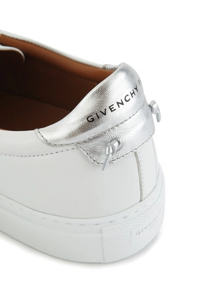 Shop Givenchy Urban Street Low-top Leather Trainers In Silver