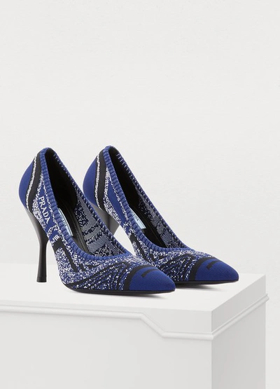 Shop Prada Pumps In Indaco+nero