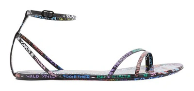 Shop Balenciaga Graffiti Sandals In 1187