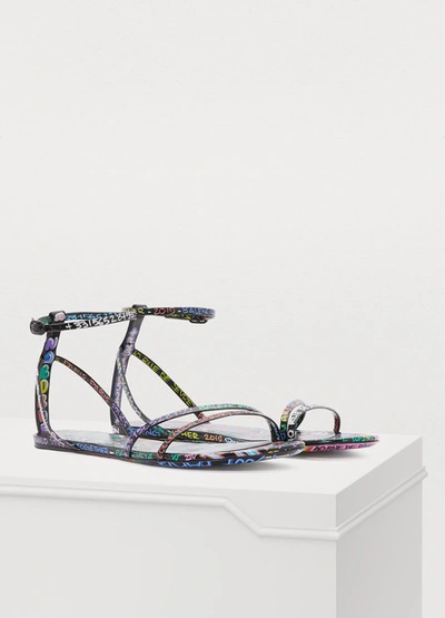 Shop Balenciaga Graffiti Sandals In 1187