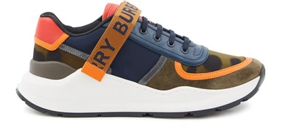 Shop Burberry Ronnie Trainers In Blue