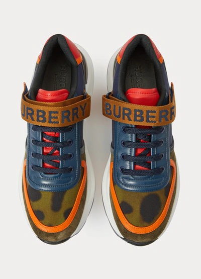 Shop Burberry Ronnie Trainers In Blue