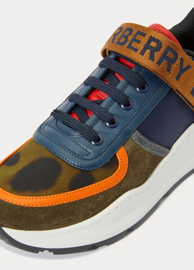 Shop Burberry Ronnie Trainers In Blue