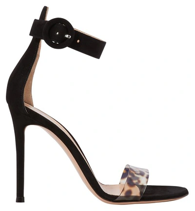 Shop Gianvito Rossi Portofino Sandals In Leopard Print+black