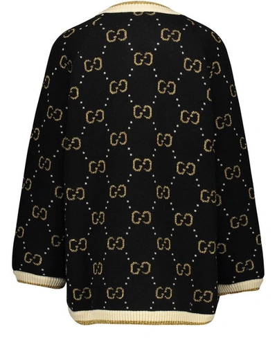 Shop Gucci Gg Wool Jacket In Black / Gold