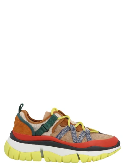 Shop Chloé Blake Ridged Sole Sneakers In Multi