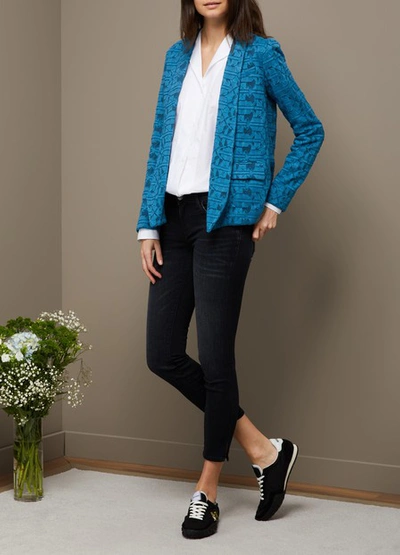 Shop Roseanna Totem Lace Jacket In Blue