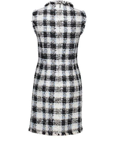 Shop Alexander Mcqueen Tweed Dress In Light Blue