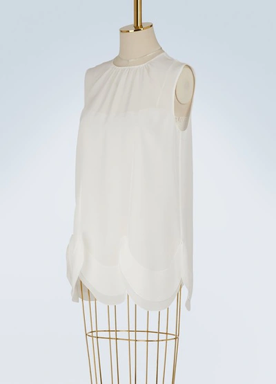 Shop Prada Sleeveless Blouse In Ivoire