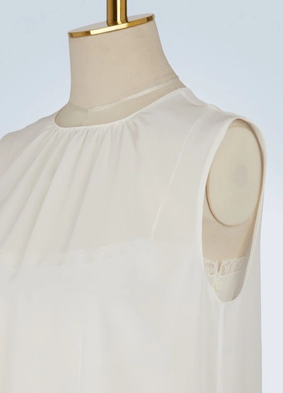 Shop Prada Sleeveless Blouse In Ivoire