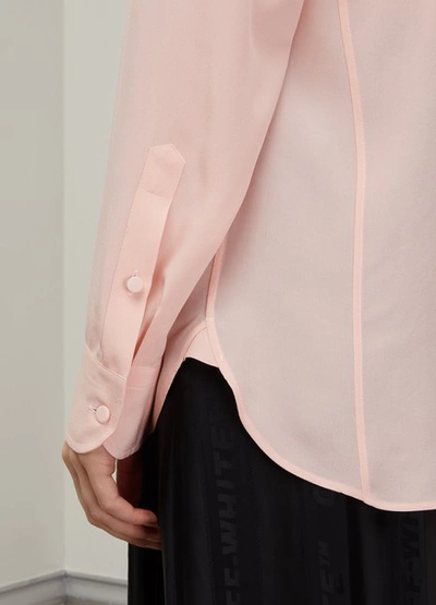 Shop Gucci Silk Shirt In Pink/ivory