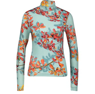 Shop Dries Van Noten Printed Top In Aqua