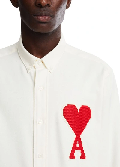 Shop Ami Alexandre Mattiussi Heart Shirt In Blanc