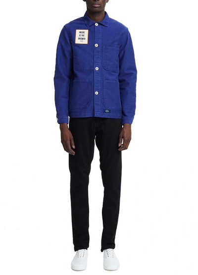 Shop Bleu De Paname Counter Jacket With Patch In Blue