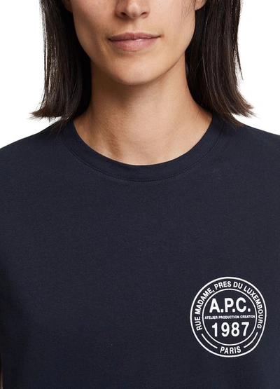 Shop Apc Tess T-shirt In Dark Navy