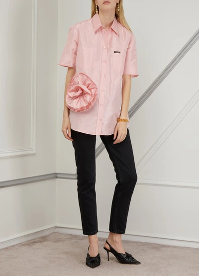 Shop Miu Miu Silk Shirt In Petalo