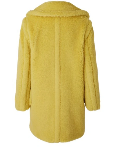 Shop Max Mara Adenia Alpaca And Wool Coat In Yellow