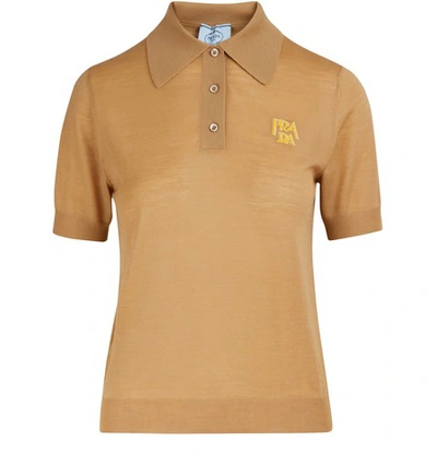 Shop Prada Short-sleeved Polo In Visone