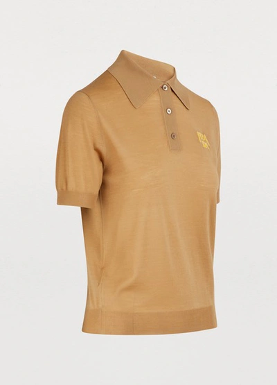 Shop Prada Short-sleeved Polo In Visone