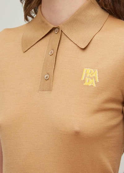 Shop Prada Short-sleeved Polo In Visone