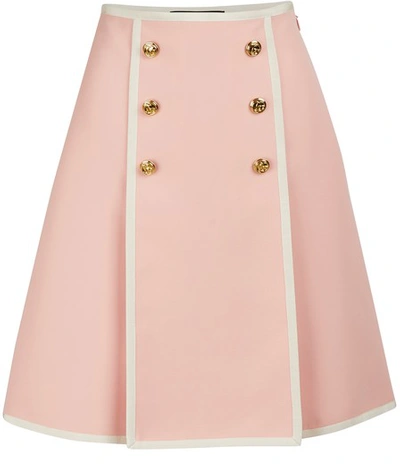 Shop Gucci Wool And Silk Skirt In Pink