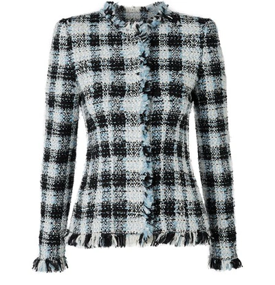 Shop Alexander Mcqueen Tweed Jacket In 4033 - Pale Blue