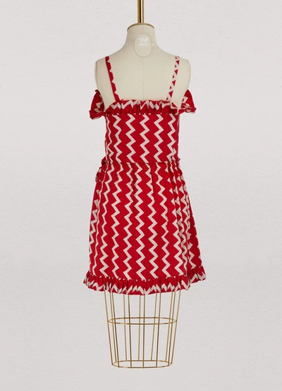 Shop Stella Mccartney Amanda Silk Dress In 6568 - Bone+lover Red