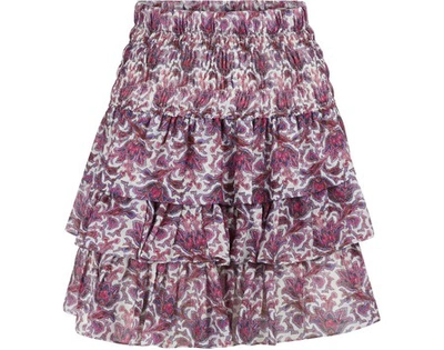 Shop Isabel Marant Nukia Silk Skirt In Purple