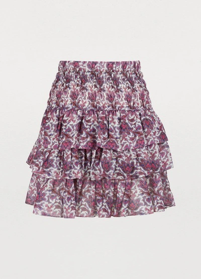 Shop Isabel Marant Nukia Silk Skirt In Purple