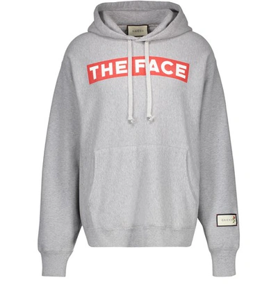 Shop Gucci The Face Hoodie In Grey