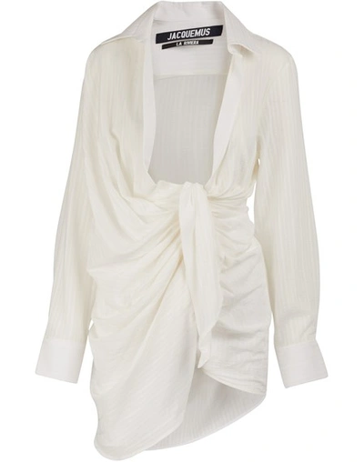 Shop Jacquemus Bahia Dress In Off-white