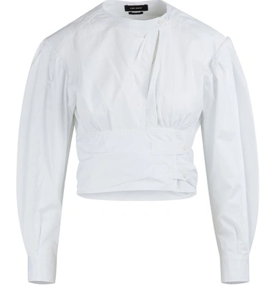 Shop Isabel Marant Gypsie Cotton Blouse In White