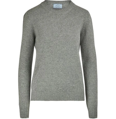 Shop Prada Crew Neck Sweater In Grey