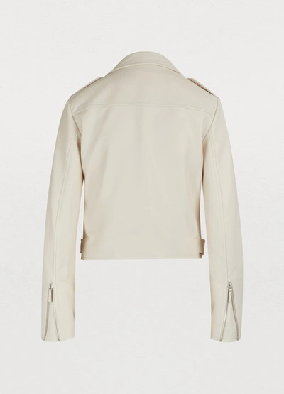 Shop The Row Perlin Leather Jacket In Off-white