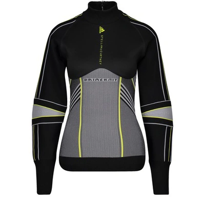 Shop Adidas By Stella Mccartney Long-sleeved Running Top In Black & Multi