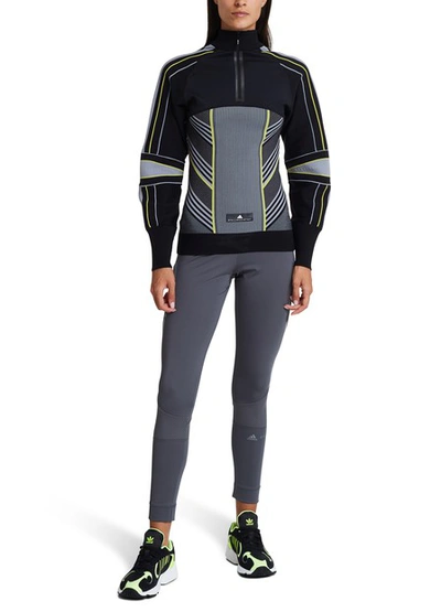 Shop Adidas By Stella Mccartney Long-sleeved Running Top In Black & Multi