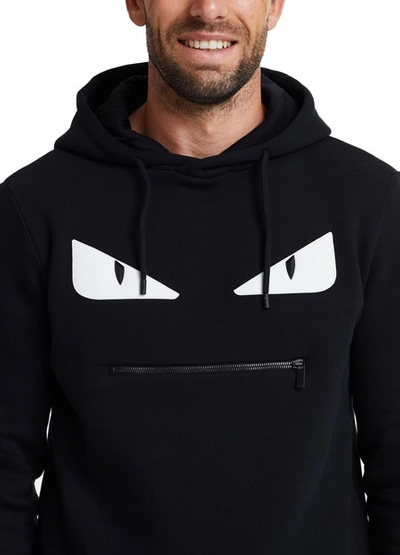 Shop Fendi Monster Eyes Sweatshirt In Black
