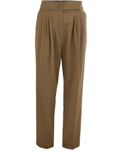 Shop Burberry Marleigh Straight Cut Trousers In Warm Taupe