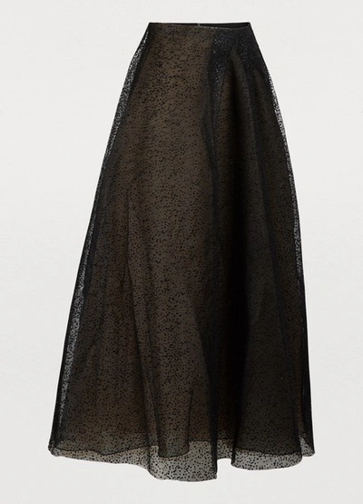 Shop Roland Mouret Fishnet Midi Skirt In Black