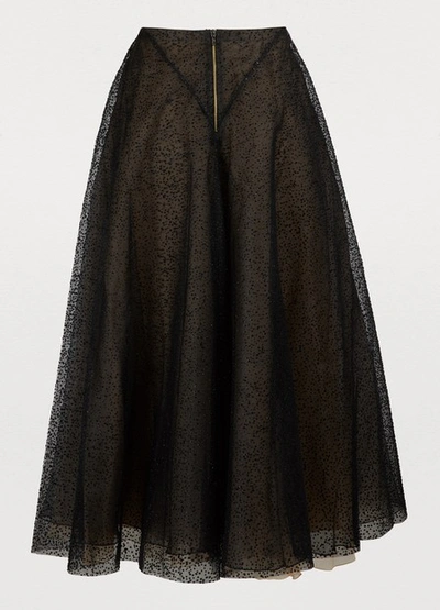 Shop Roland Mouret Fishnet Midi Skirt In Black