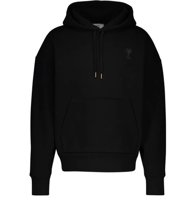 Shop Ami Alexandre Mattiussi Ami De Coeur Lurex Hoodie In Black