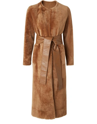 Shop Rejina Pyo Claire Shearling Coat In Brown